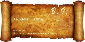 Baldauf Imre névjegykártya